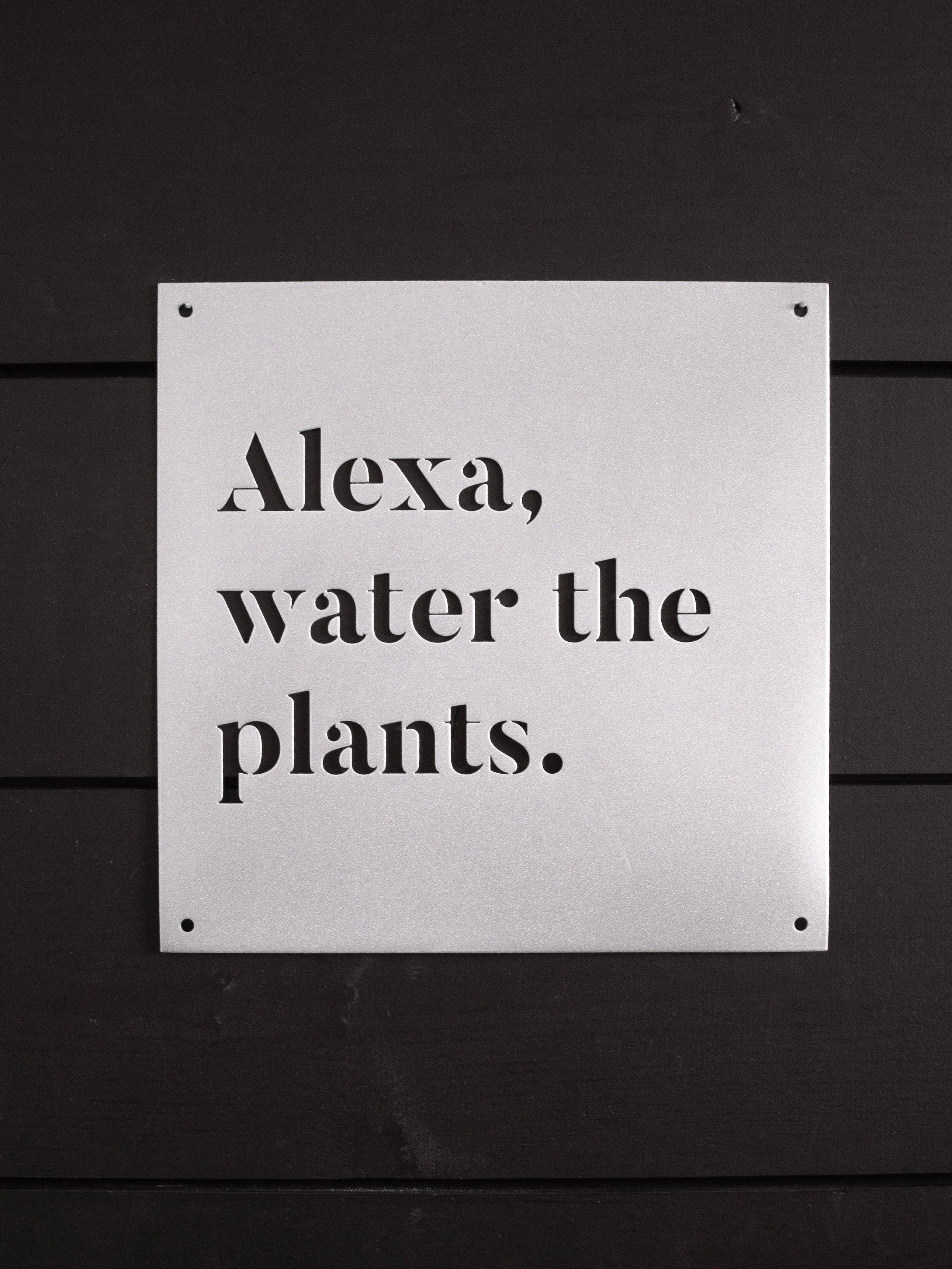 12" x 12" Alexa, Water the Plants - www.Shopthatapp.com