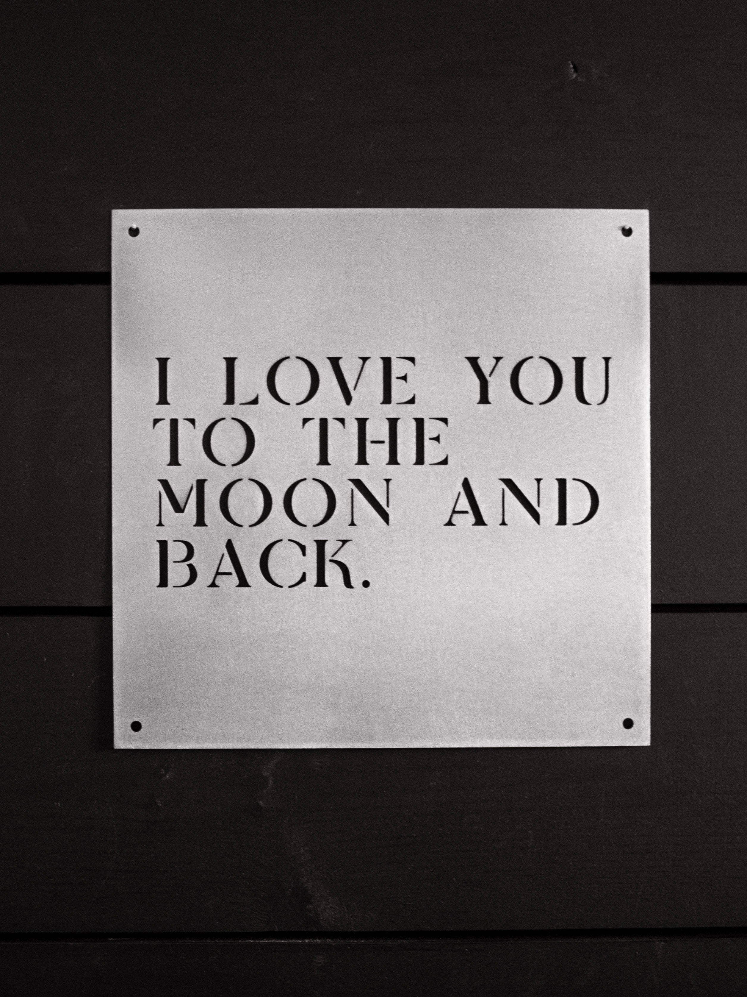 12" x 12" I love You to the Moon - www.Shopthatapp.com