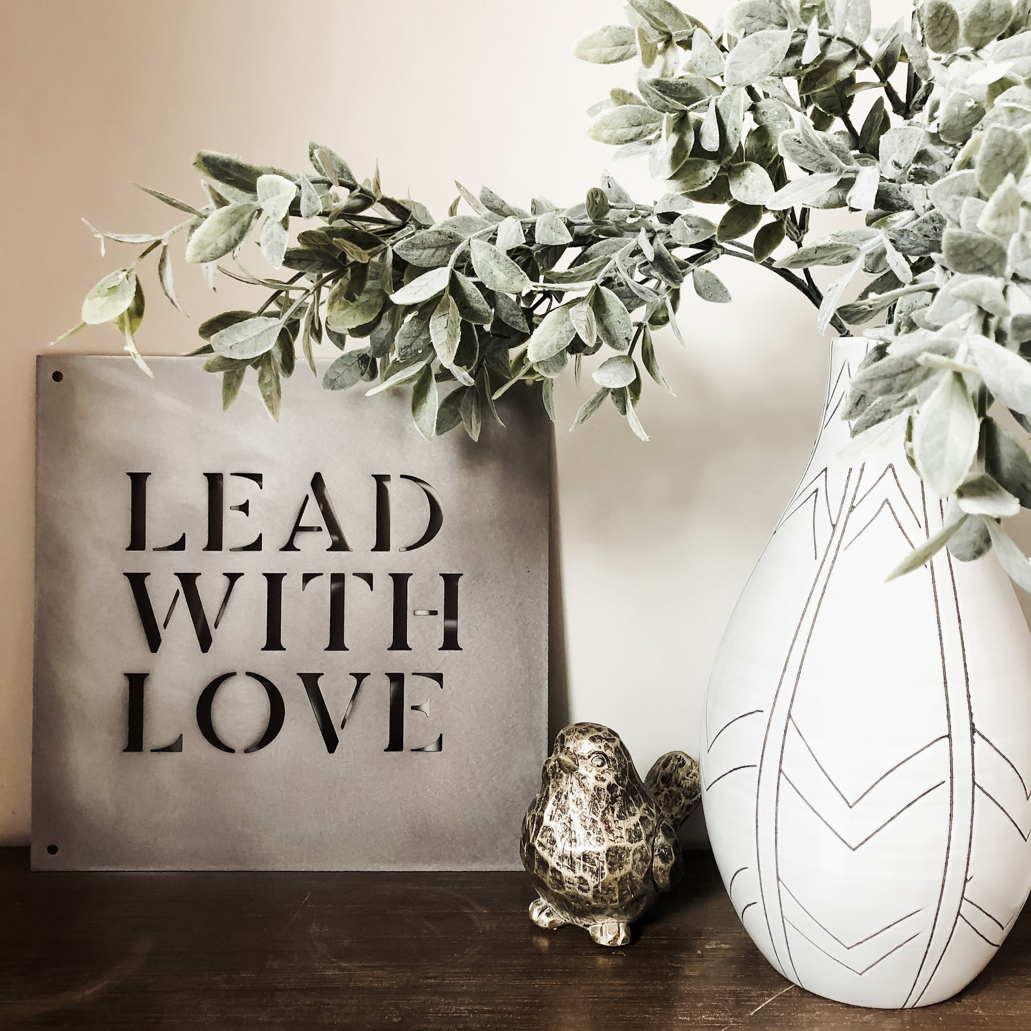 12" x 12" Lead with Love - www.Shopthatapp.com