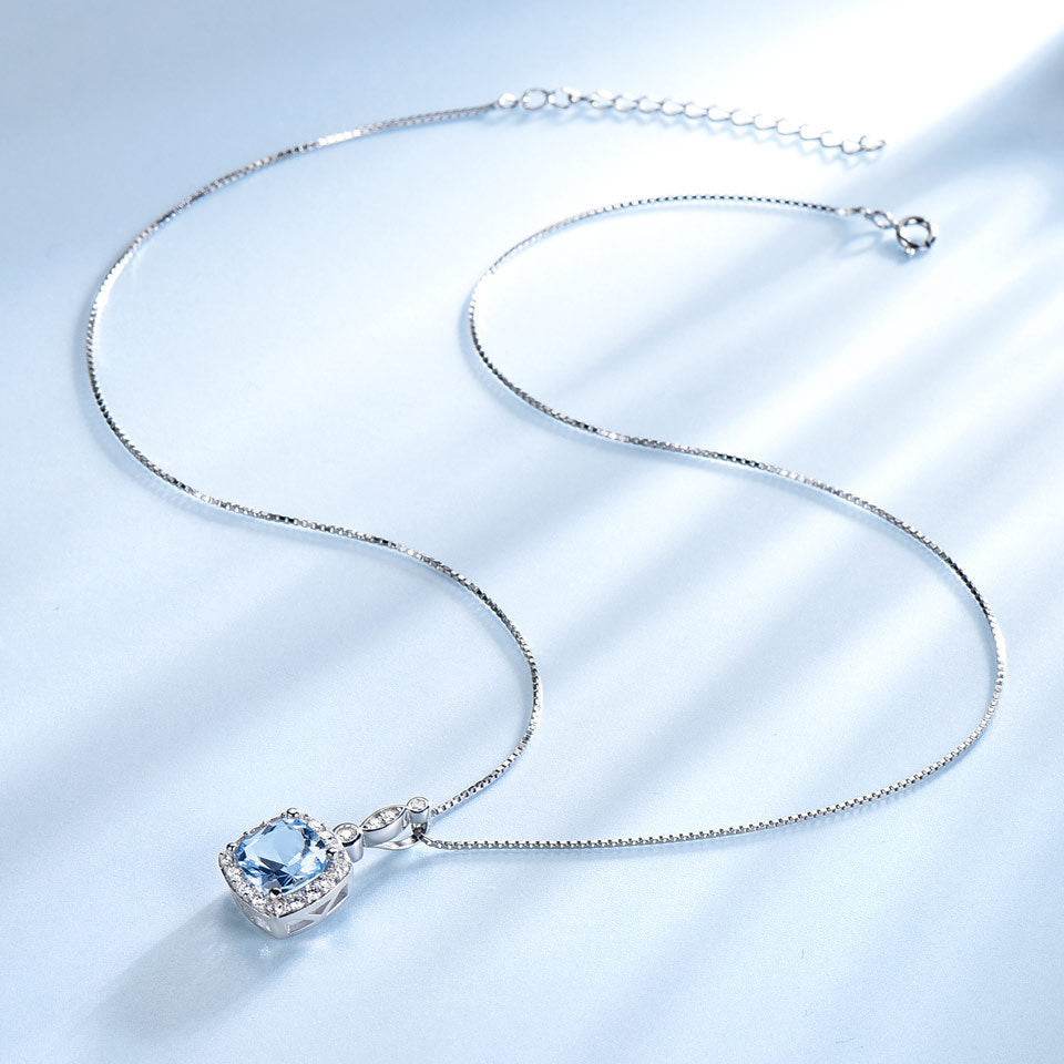 Blue Topaz Birthstone Set – 925 Sterling Silver Jewelry - 4 Piece Set - www.Shopthatapp.com