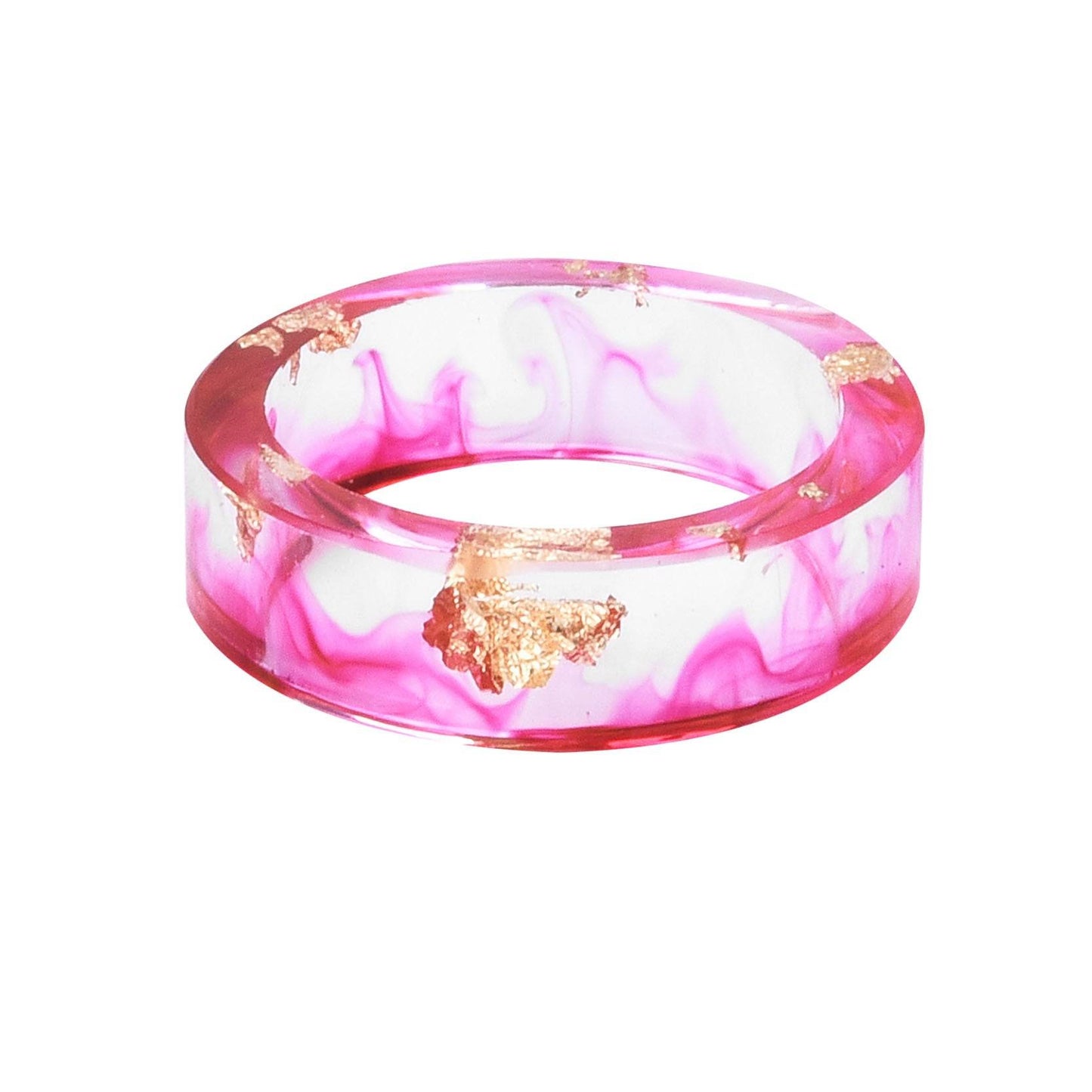 New dried flower resin ring Sen Xiao small  handmade flower gold foil color Epoxy ring - www.Shopthatapp.com