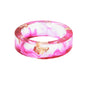 New dried flower resin ring Sen Xiao small  handmade flower gold foil color Epoxy ring - www.Shopthatapp.com