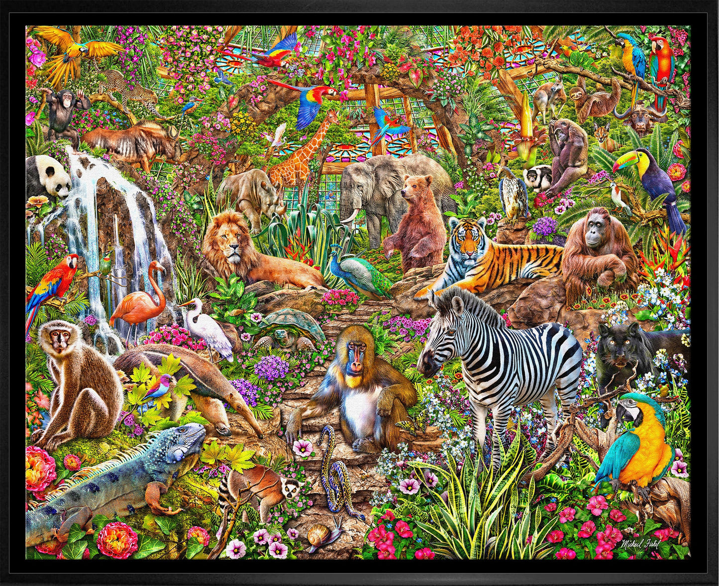Animal Atrium 20x29 Framed Canvas by Michael Fishel - www.Shopthatapp.com