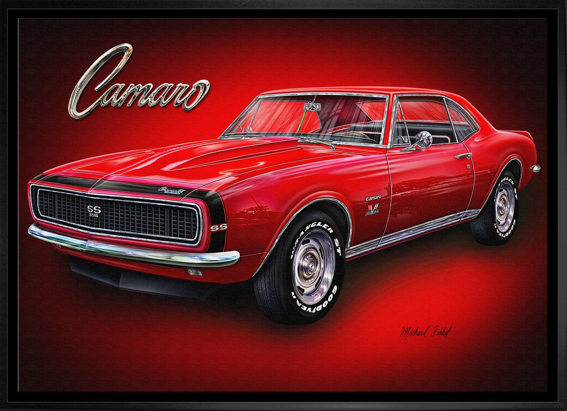 Camaro 20x29 Framed Canvas by Michael Fishel - www.Shopthatapp.com