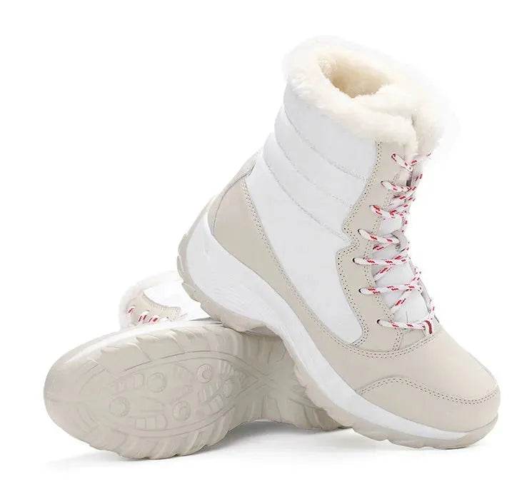 Winter Snow Boots Female High Ankle Waterproof Ladies Cotton Shoes Boots Plus Velvet Shoes - www.Shopthatapp.com