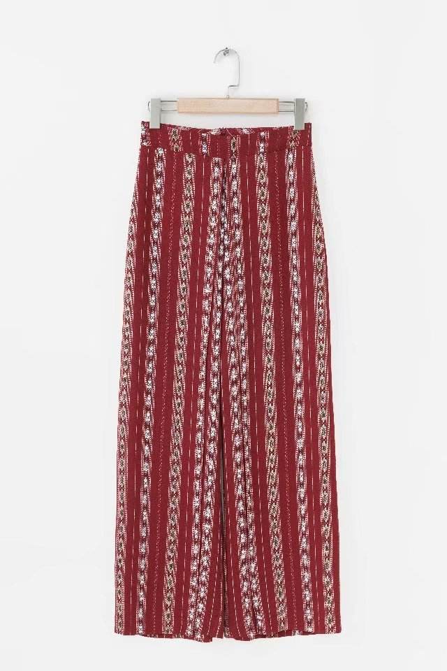 Casual Women High waist Wide leg Printed Split Palazzo Trouser - www.Shopthatapp.com