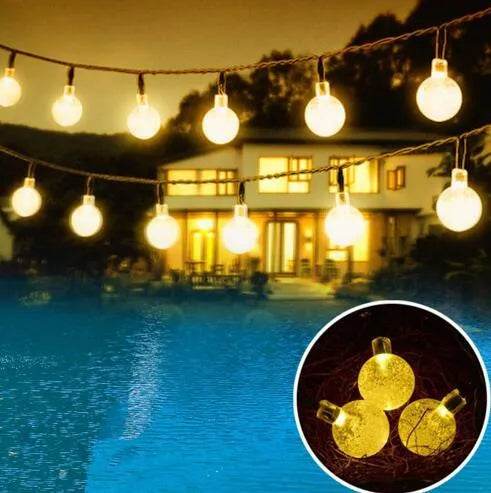 Crystal solar power of the led lamp string lights christmas lights solar garden outdoor decoration for christmas - www.Shopthatapp.com