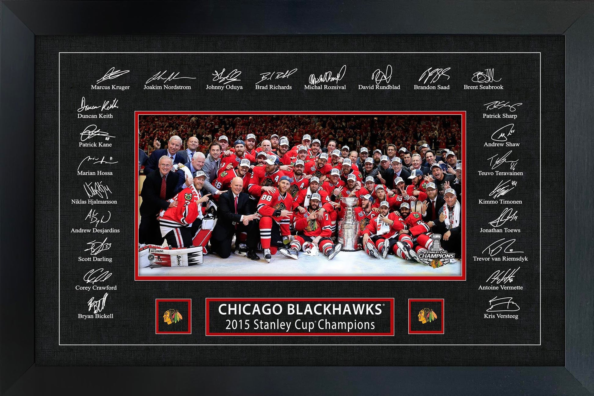 Chicago Blackhawks 2015 Stanley Cup Replica Signature Frame - www.Shopthatapp.com