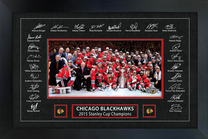 Chicago Blackhawks 2015 Stanley Cup Replica Signature Frame - www.Shopthatapp.com