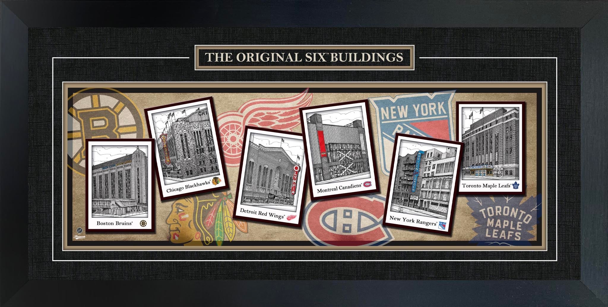 Original Six Buildings 16X35 Framed Print - www.Shopthatapp.com