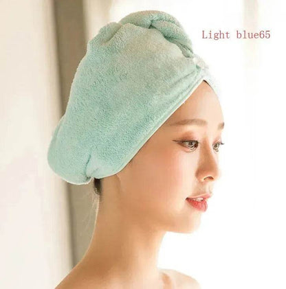 Women's Microfiber Hair Dryer Cap Absorbent Hair Towel.