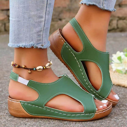 New Summer Wedges Sandals With Elastic Band Design Casual Fish Mouth Shoes For Women - www.Shopthatapp.com