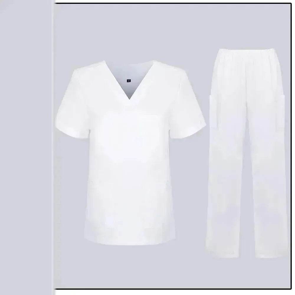 Women Nurse Uniform Female - Hospital Nurse Costume - V Neck Top Pants Set - www.Shopthatapp.com