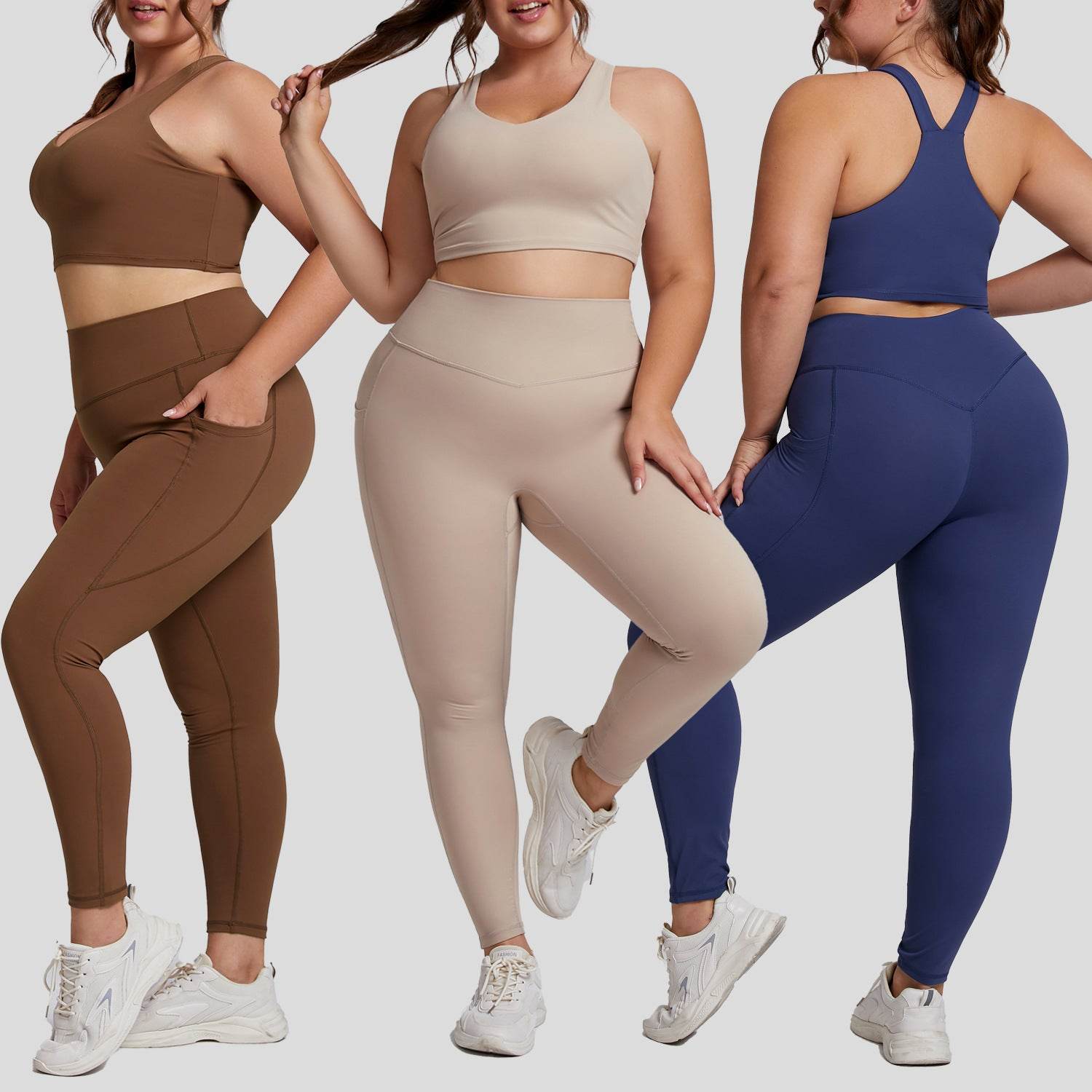 Plus Size Women Sports Workout Gym - Sleeveless Crop and Pant - www.Shopthatapp.com