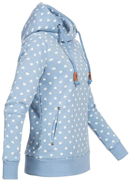 Women Printed loose hooded sweatshirt - www.Shopthatapp.com