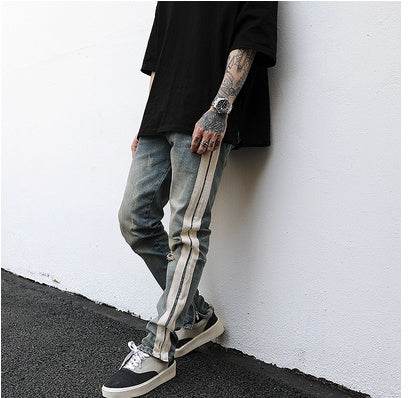 Distressed Retro Denim Jeans Pant Men - www.Shopthatapp.com