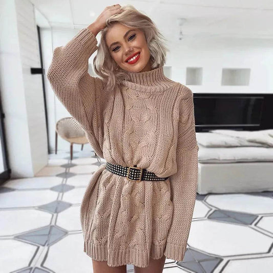 Autumn Winter Knitted Mini Sweater dress - www.Shopthatapp.com