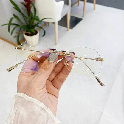 Rimless Octagon Sunglasses for Men Women Polygon Rectangle Shade Glasses Frameless - www.Shopthatapp.com