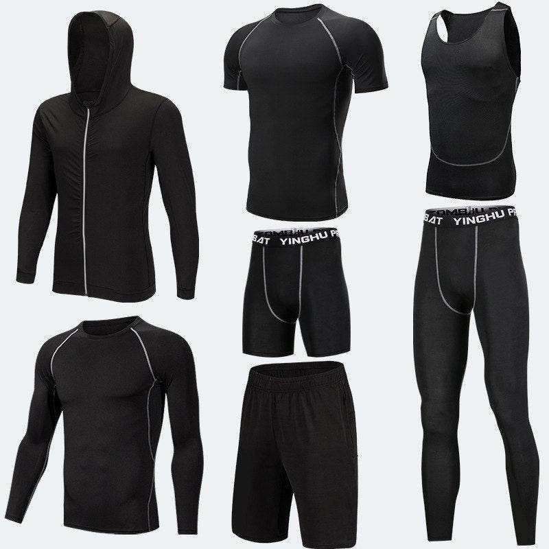 Compression Sport Fitness Workout Gym Outfit 7pcs set for men