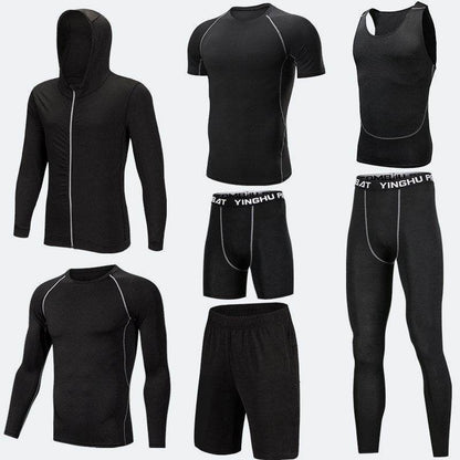 Compression Sport Fitness Workout Gym Outfit 7pcs set for men