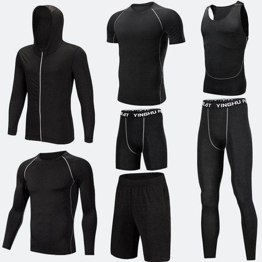 Compression Sport Fitness Workout Gym Outfit 7pcs set for men