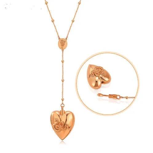 18k Gold Detachable Love Necklace With Snake Carving Fashion Personality Clavicle Chain Necklace For Valentine's Day Loved Memorial Jewelry - www.Shopthatapp.com