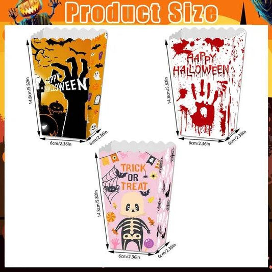 12Pcs Halloween Popcorn Box 3 Designs Spooky Halloween Trick Or Treat Boxes Bloody Theme Party Favor Snack Boxes Candy Cookie Container Paper Boxes For Halloween Holiday Party Supply - www.Shopthatapp.com #
