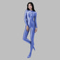 AMORESY Spandex Nylon Full Bodysuit Zentai with Cleavage Zipper Shinny Cosplay Jumpsuit - www.Shopthatapp.com