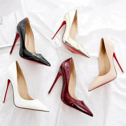 12cm high heels pointed toe stiletto shoes - www.Shopthatapp.com