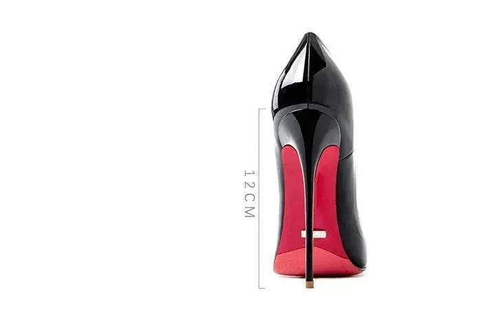 12cm high heels pointed toe stiletto shoes - www.Shopthatapp.com