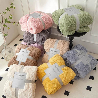 Single-layer Double-sided Tower Velvet Sofa Cover Soft Winter Blanket - www.Shopthatapp.com