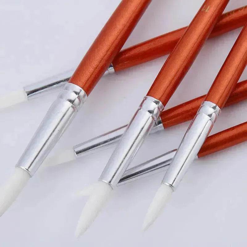 12Pcs  Lot Round Shape Nylon Hair Wooden Handle Paint Brush Set Tool For Art School Watercolor Acrylic Painting - www.Shopthatapp.com
