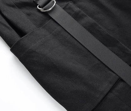 Women Black High Waist Pencil Pants Pockets Patckwork Hollow Out Pants Fashion Women Streetwear Cargo Pants Women Pants - www.Shopthatapp.com