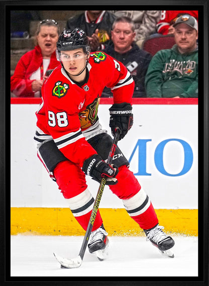 Connor Bedard 20x29 Framed Canvas Chicago Blackhawks - www.Shopthatapp.com
