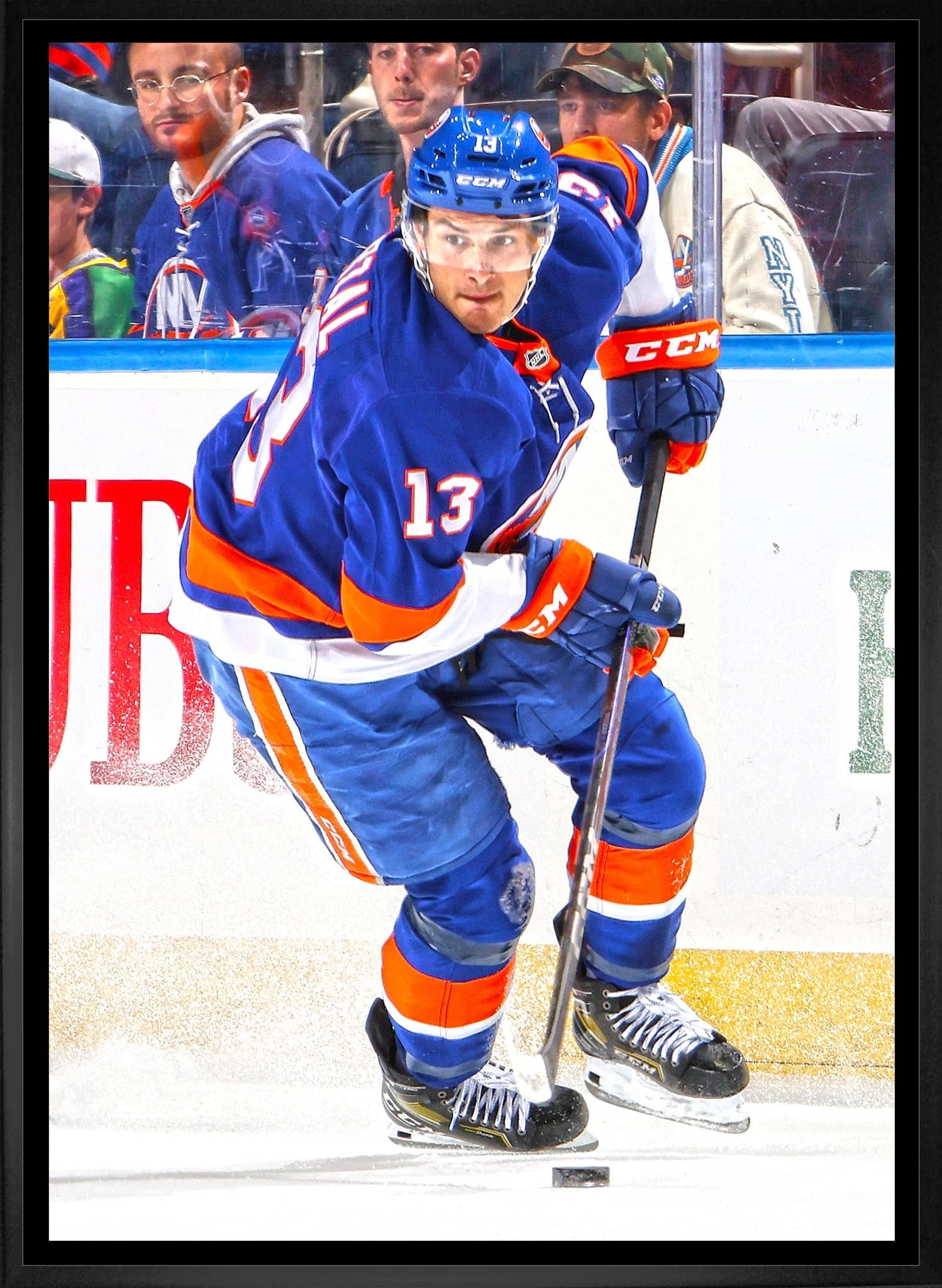 Mathew Barzal 20x29 Framed Canvas New York Islanders - www.Shopthatapp.com