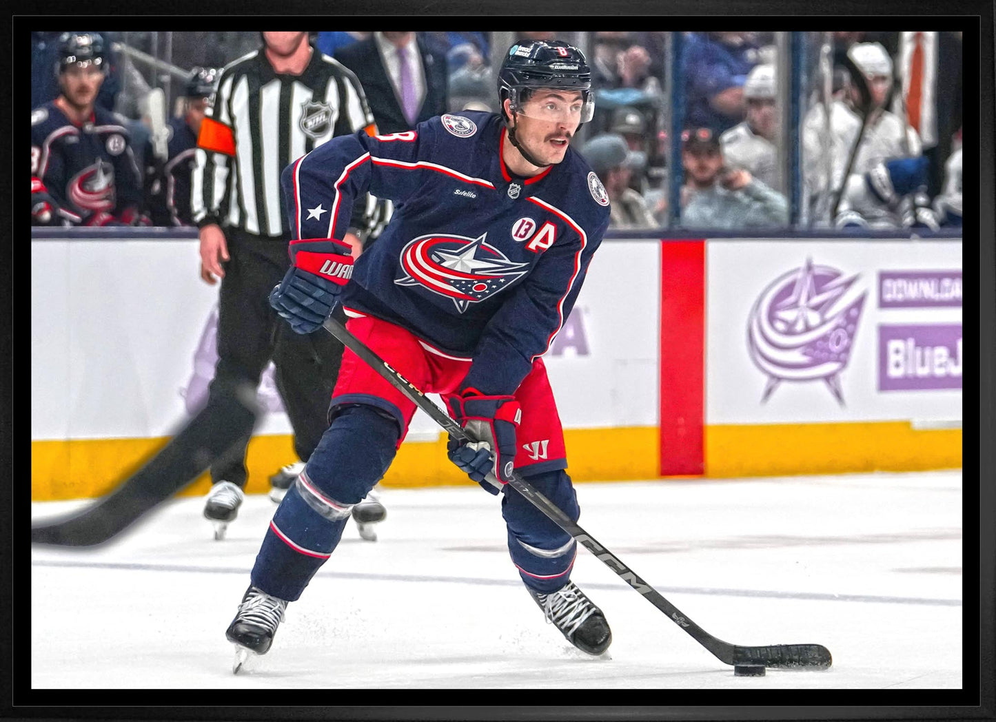 Zach Werenski 20x29 Framed Canvas Columbus Blue Jackets - www.Shopthatapp.com