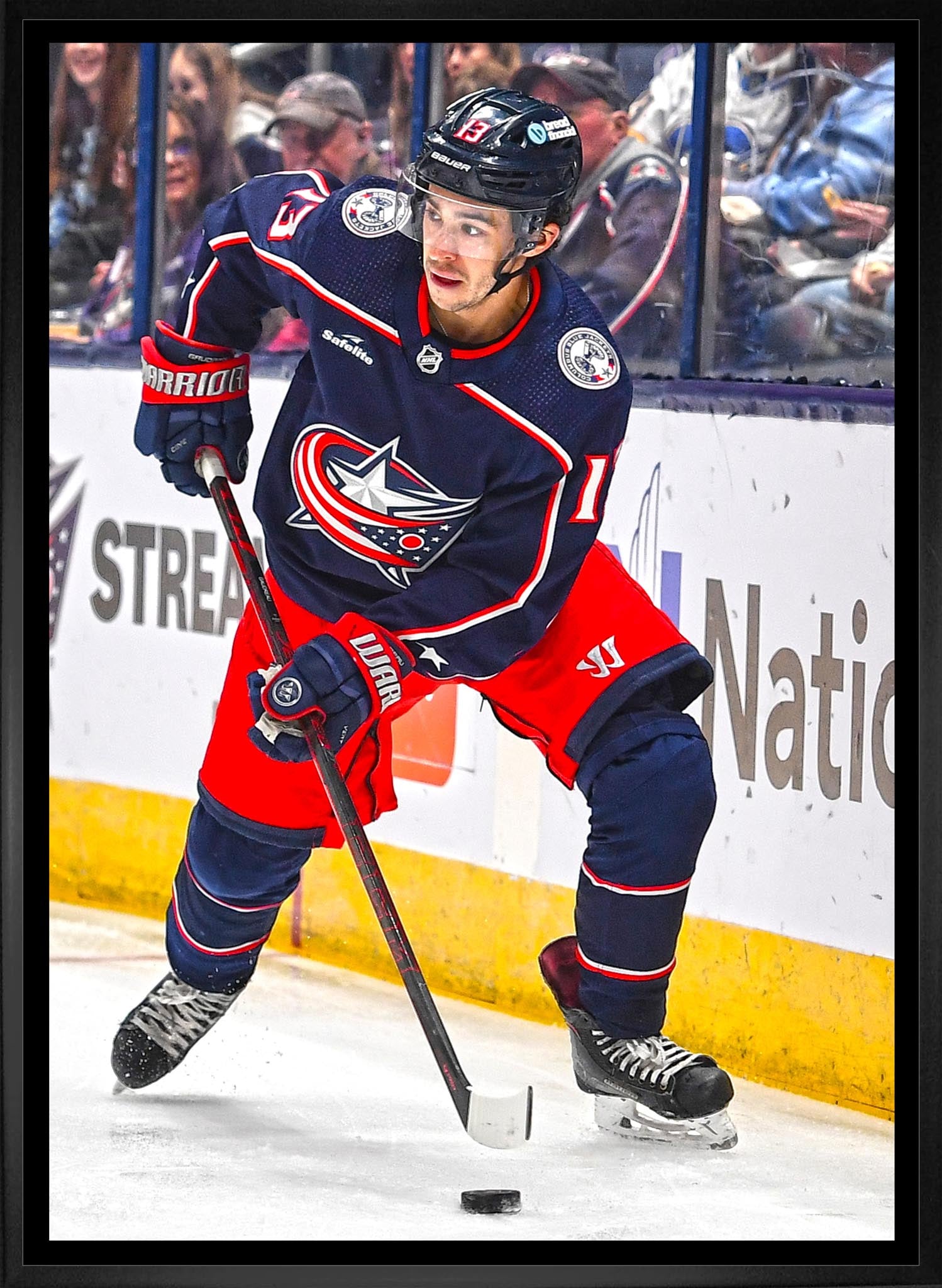 Johnny Gaudreau 20x29 Framed Canvas Columbus Blue Jackets - www.Shopthatapp.com