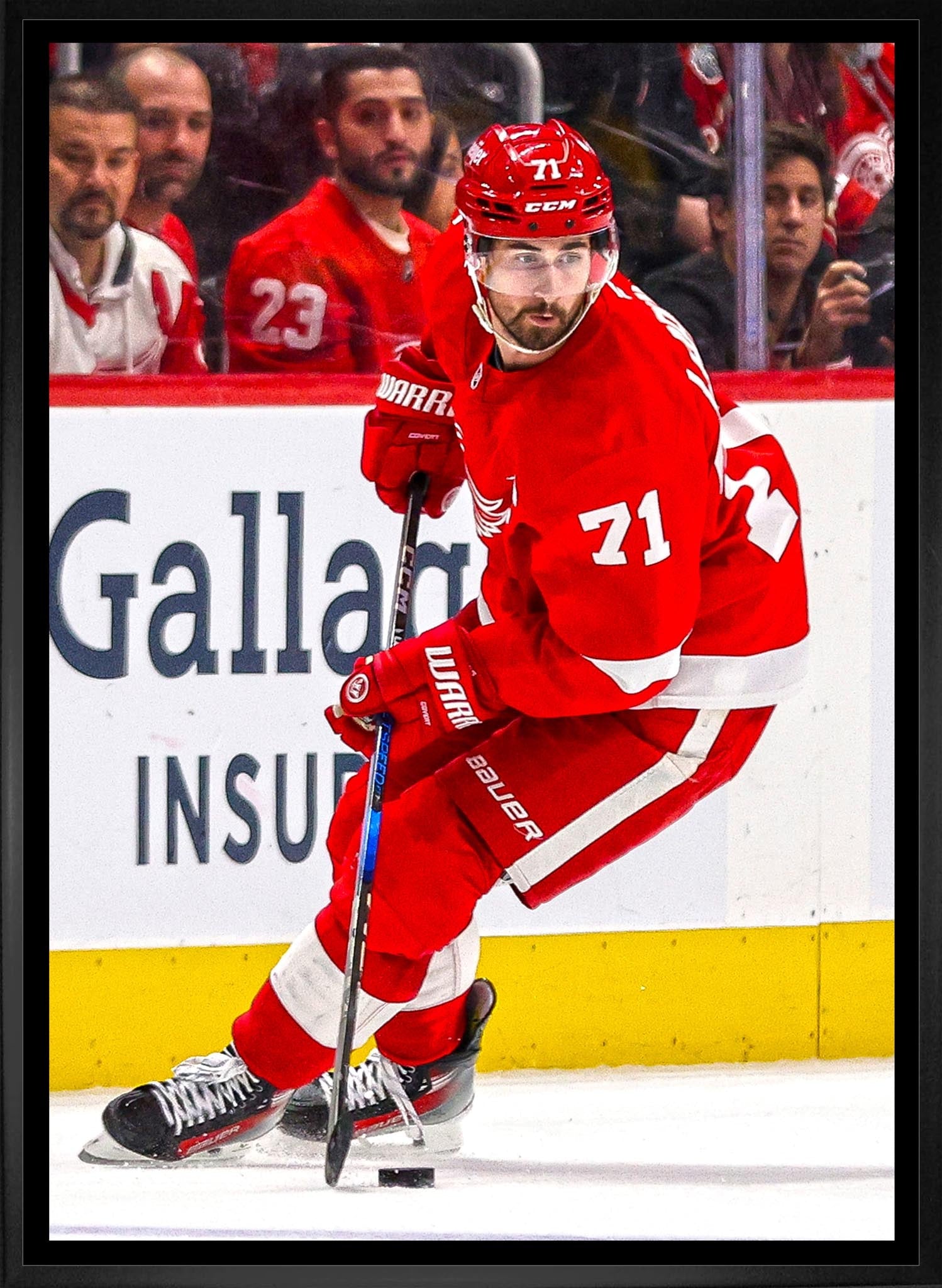 Dylan Larkin 20x29 Framed Canvas Detroit Red Wings - www.Shopthatapp.com