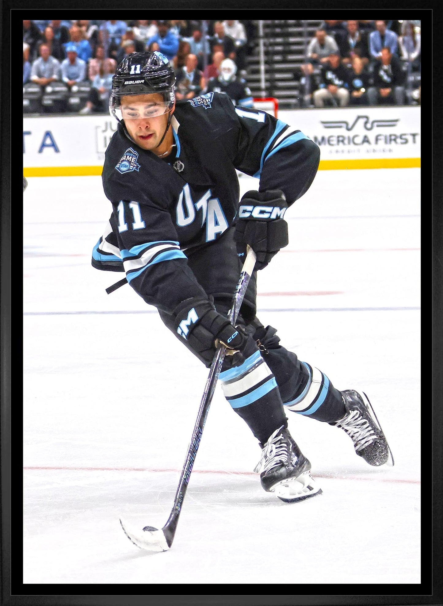 Dylan Guenther 20x29 Framed CanvasUtah Mammoth - www.Shopthatapp.com