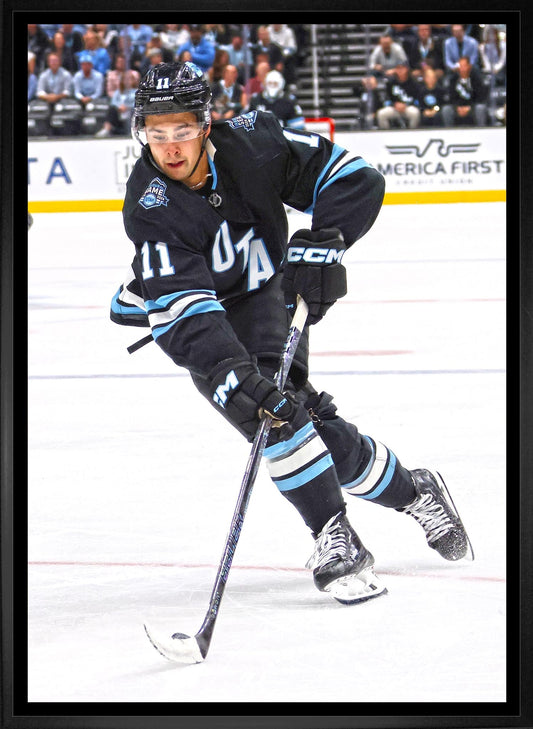 Dylan Guenther 20x29 Framed CanvasUtah Mammoth - www.Shopthatapp.com