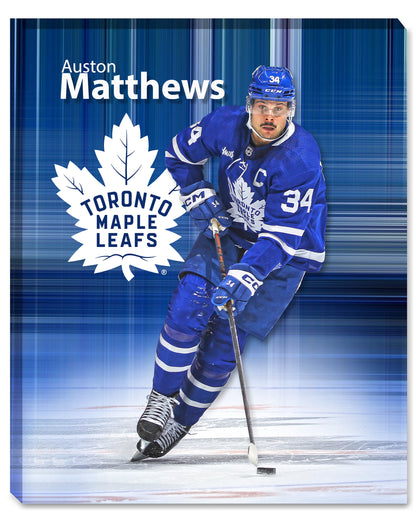 Auston Matthews 16x20 Canvas Maple Leafs - www.Shopthatapp.com