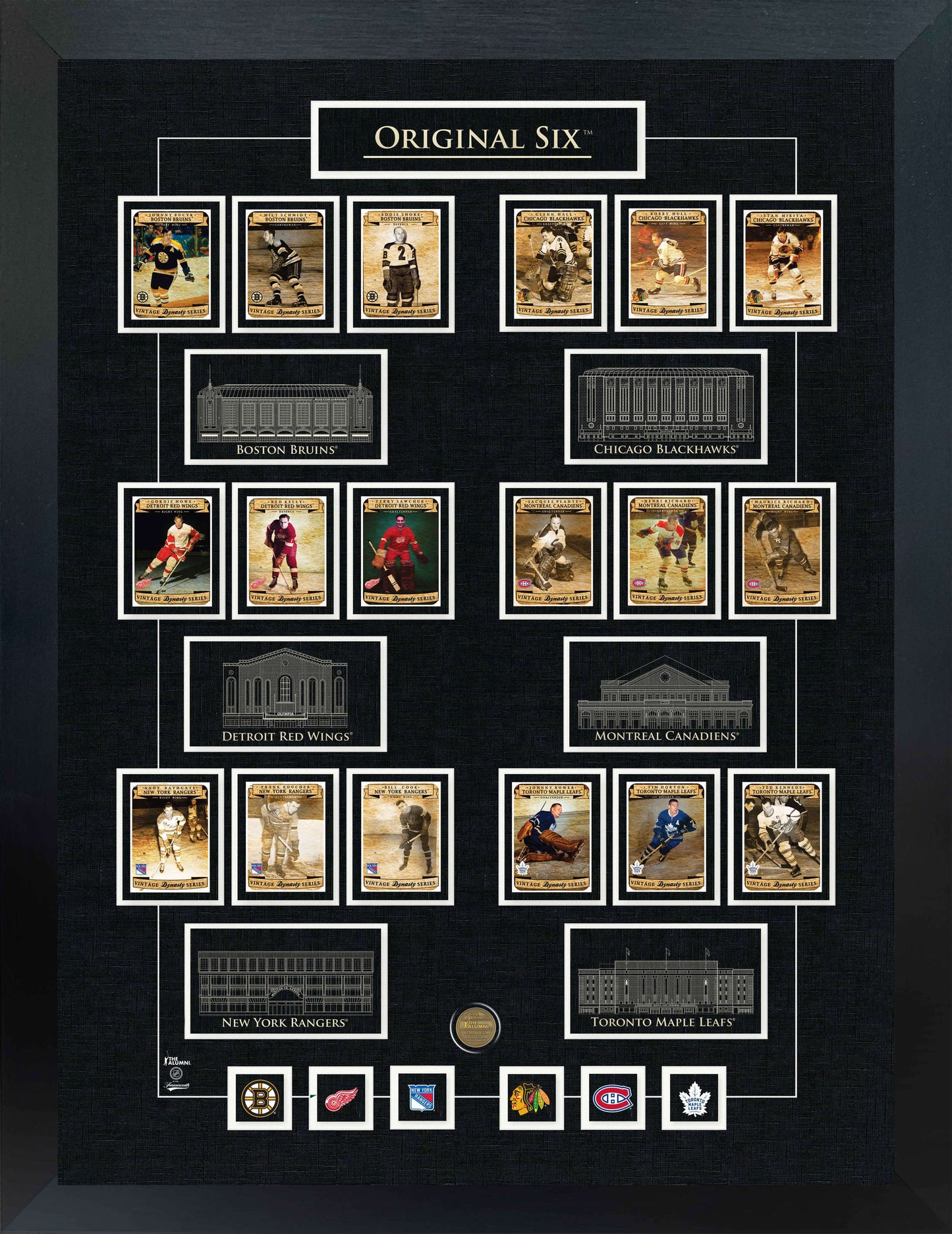 Original Six Collage Framed With 6 Pins - www.Shopthatapp.com