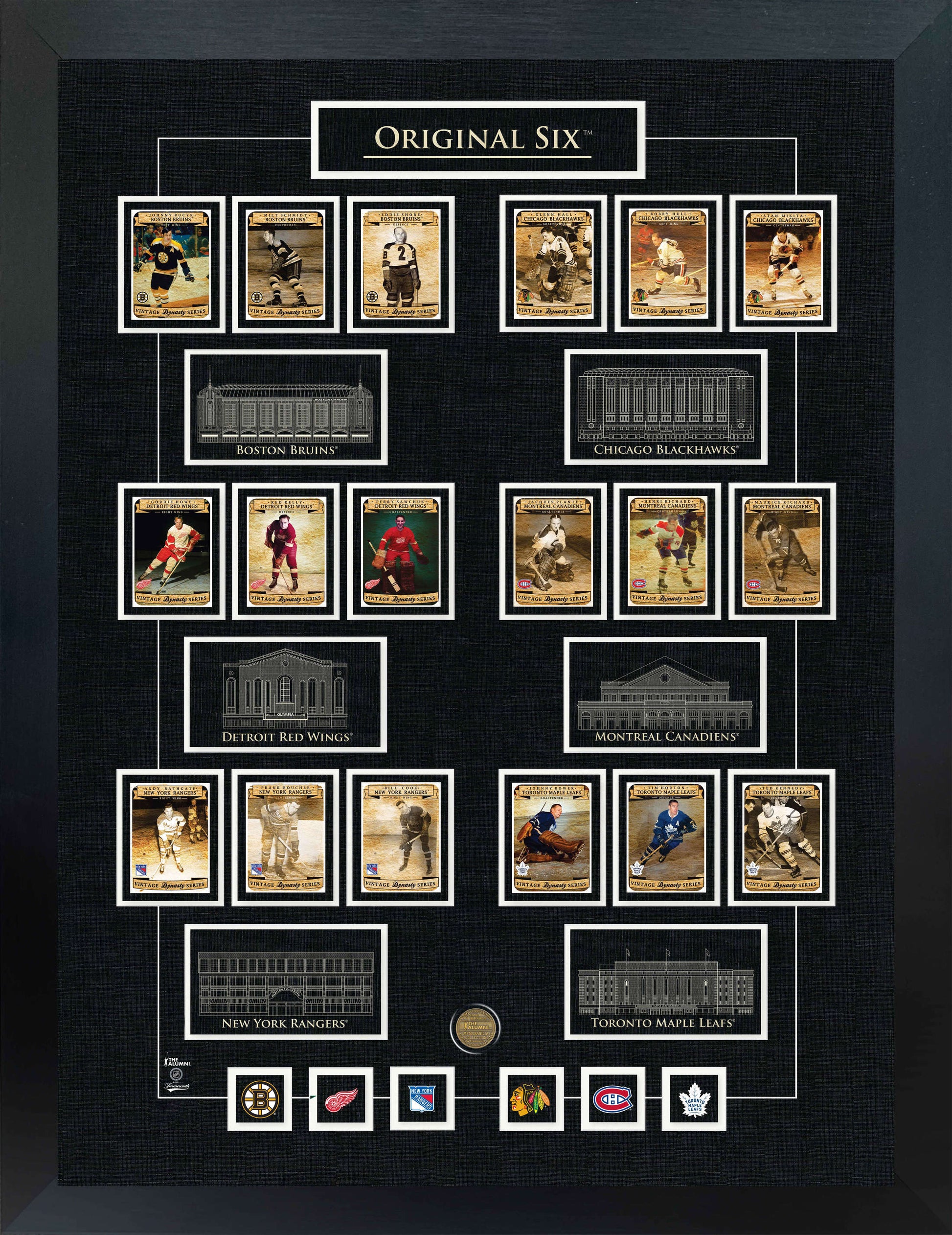 Original Six Collage Framed With 6 Pins - www.Shopthatapp.com