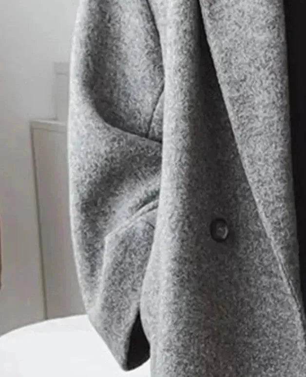 Trench Coat - Winter long wool trench coat for women Cashmere - www.Shopthatapp.com
