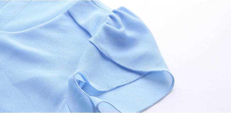 New Spring Summer Women Chiffon Loose Blouse  top O-Neck Short sleeve Plus size - www.Shopthatapp.com