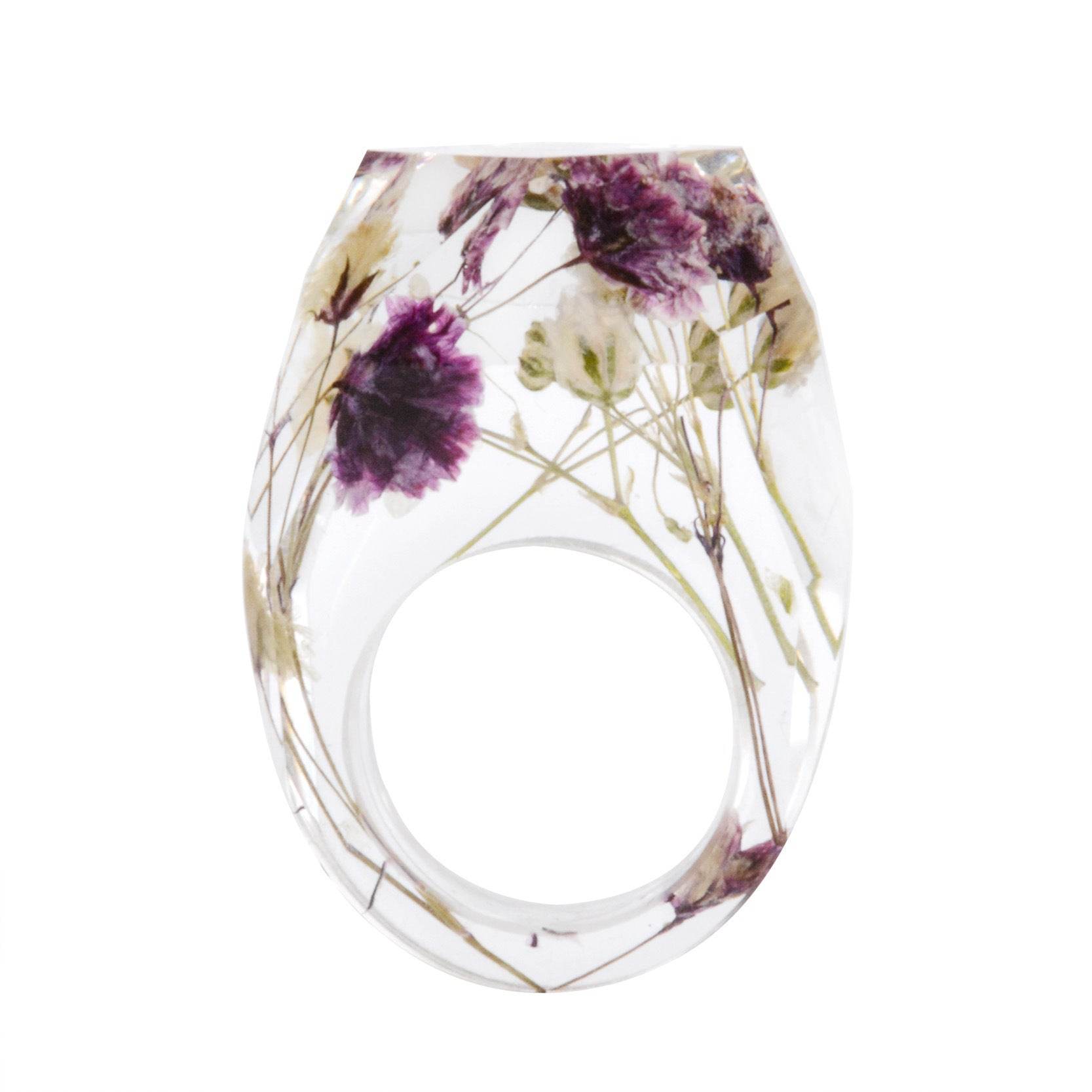 Dried Flower Resin Forest Handmade Dried Flower Epoxy Ring - www.Shopthatapp.com