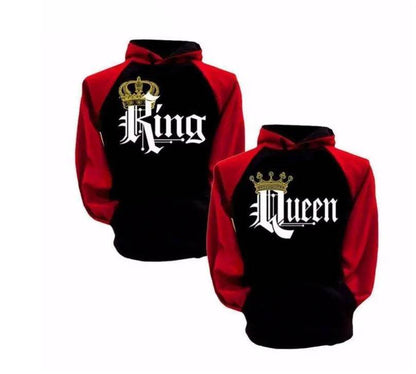 Women KING QUEEN King and Queen Crown Couple Color Block Sweatshirt - www.Shopthatapp.com