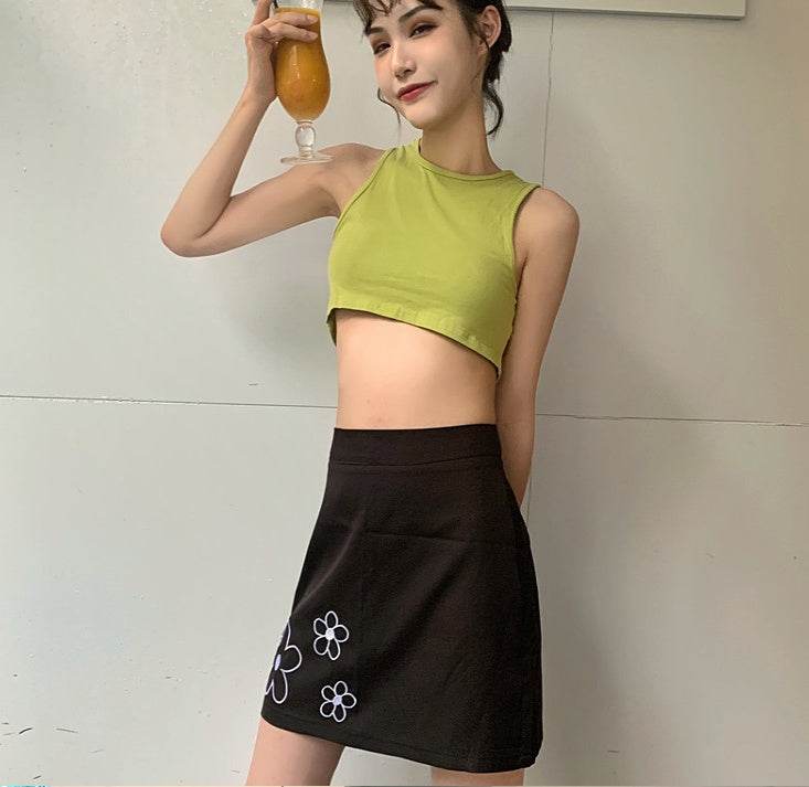 Summer Halter neck tank Tops and Skirt Outfit set - www.Shopthatapp.com