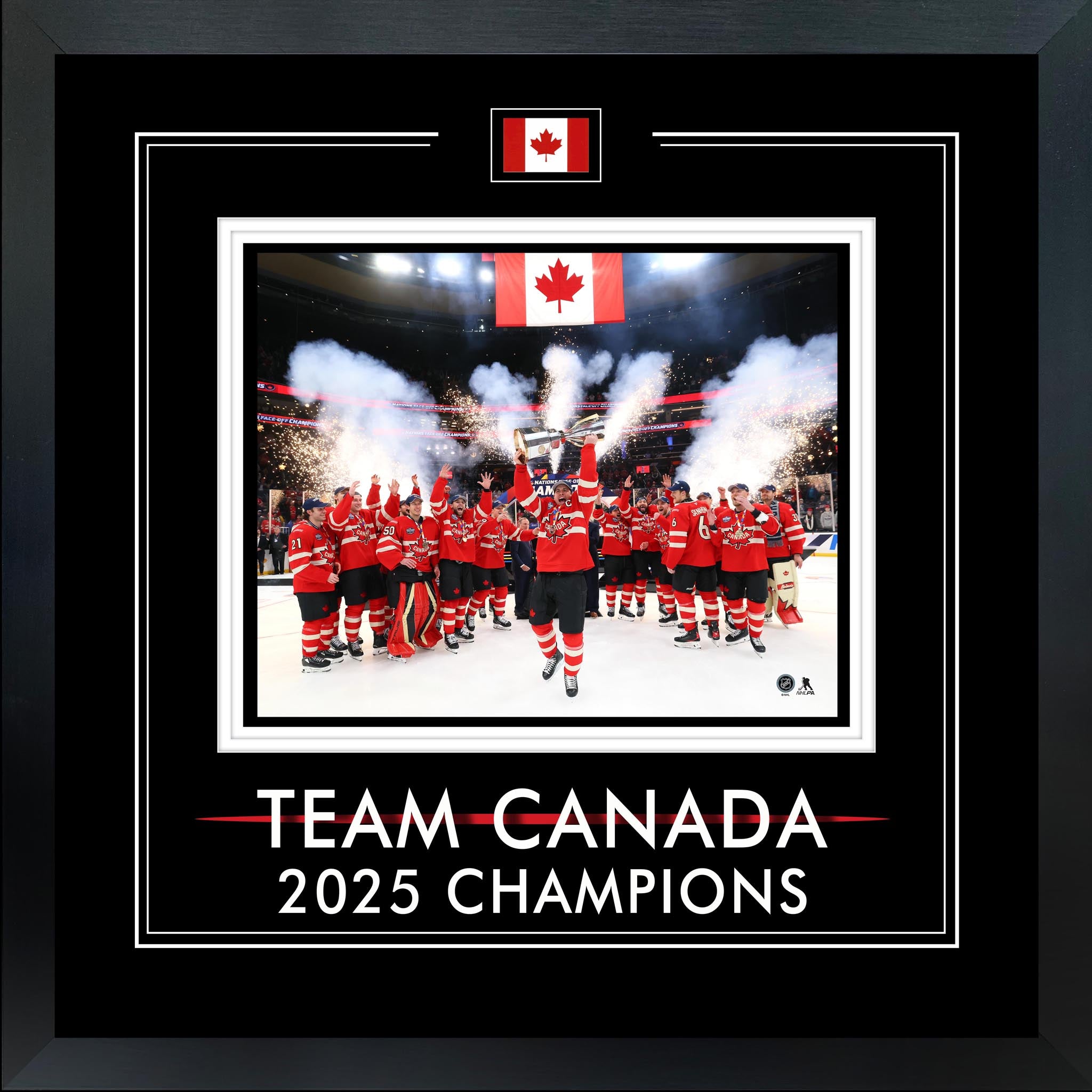 Team Canada 8x10 with Printed Glass 2025 Champions - www.Shopthatapp.com
