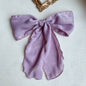 Silk satin oversized bow tie Hair Scrunchies ponytail Holder - www.Shopthatapp.com